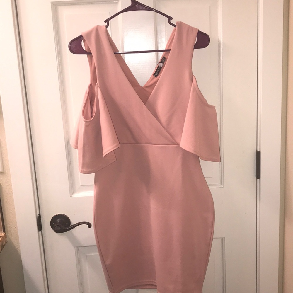 BooHoo mauve  body con dress NWT